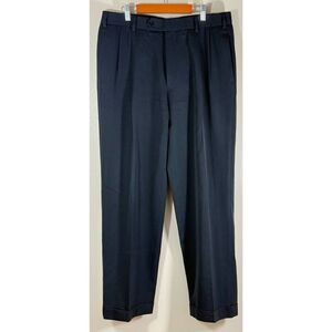 Brooks Brothers Men's Classic Black Pleated 100% Wool Slacks 34W x 30L